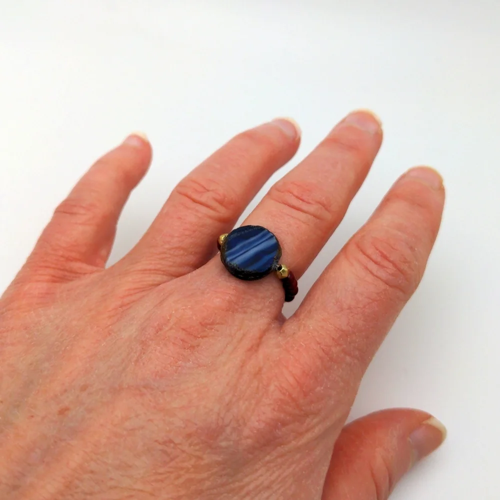 Sapphire Blue Medallion Ring